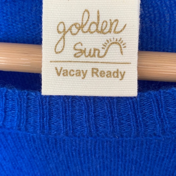 Golden Sun Cashmere Apres Surf Blue Sweater S/M - Picture 2 of 3